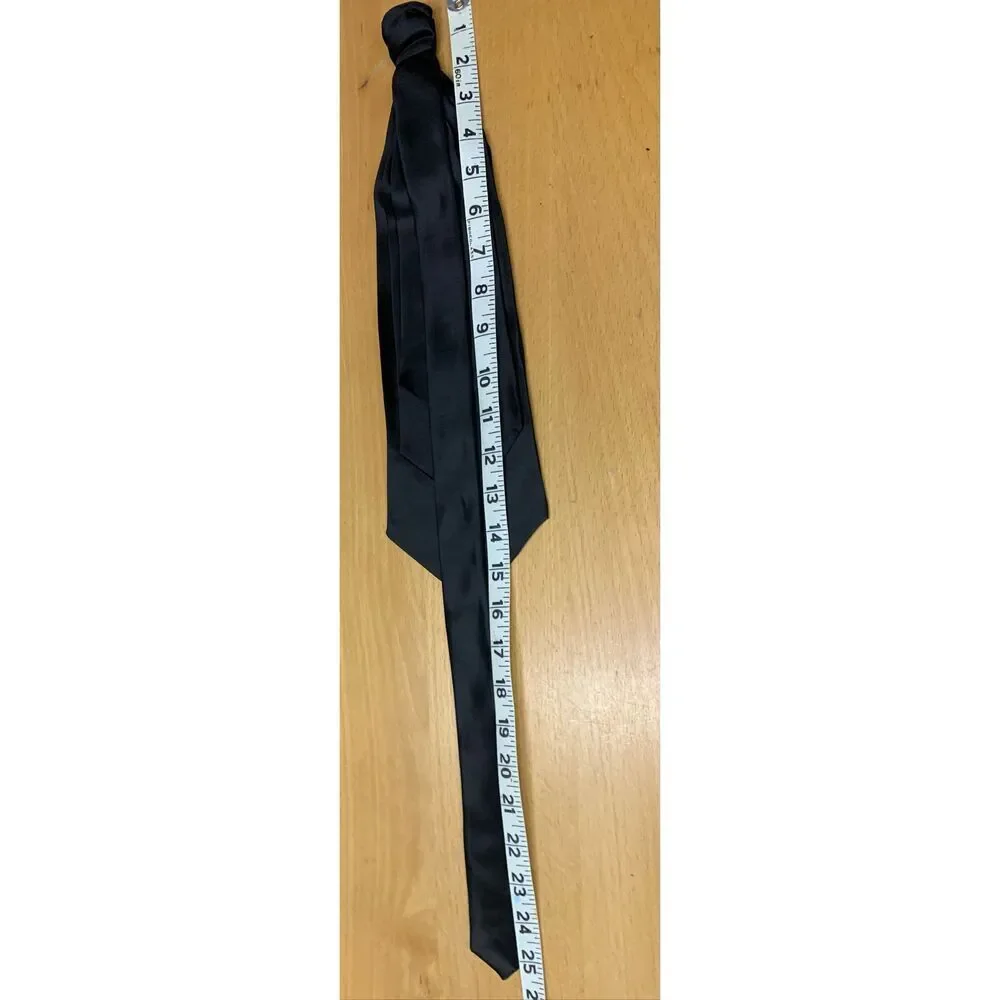 ANNE FONTAINE WINNIE black SILK clip on LAYERED NECK TIE